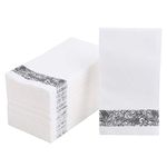 Foraineam 100 Pack Disposable Hand Towels Linen-Feel Hand Napkins - Decorative Floral Paper Guest Towels