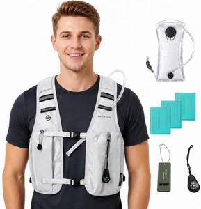 Savior Cool Cooling Hydration Vest with 2L Water Bladder & 3 Cold Source, Lightweight Running Hydration Backpack for Men & Women, Breathable Hydration Pack for Hiking, Cycling & Outdoor Sports