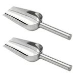 Ice Scoop Stainless Steel Shovel, 2Pcs All Purpose Metal Scoop Food Scoop Sweet Shovel for Kitchen Bar Party Wedding Buffet,Dishwasher Safe Easy Clean