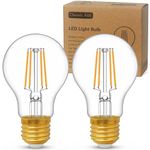 YOUDIAN LED E27 Edison Screw Bulb,Warm White 2700K,60 Watts Equivalent,6W ES Bulbs,Screw in Light Bulb,A60 Clear LED Filament Energy Saving Light Bulbs,600 Lumen,Non-Dimmable,Pack of 2