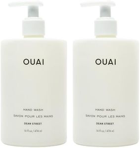 OUAI Hand Wash Full Size - Liquid Hand Soap with Jojoba, Avocado, & Rose Hip Oil for Replenished Skin - Gentle Exfoliating Bathroom + Kitchen Hand Soap - (2 Pack, 16 Fl Oz Each)