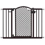 Summer Infant Modern Home Safety Baby Gate, Fits Openings 28-42” Wide, Espresso Metal and Plastic, for Doorways and Stairways, 30” Tall Walk-through Baby and Pet Gate