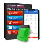 Bluetooth OBD2 Diagnostic Device Car Diagnostic Scanner Suitable for iOS and Android, Wireless Car OBDII Complete System Diagnostic Tool for Vehicle Car Diagnostic Device, Mint Green