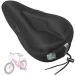 Zacro Gel Kids Bike Seat Cushion Cover for Boys & Girls, Anti-Slip Bike Seat Cover for Toddler, Breathable & Extra Soft Memory Foam Child Bicycle Saddle Padded with Reflective Strip, 9"x6"