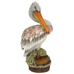 Design Toscano QM205301 Ocean Side Pier 51 Pelican Coastal Decor Garden Statue, 38 cm, Polyresin, Full Color