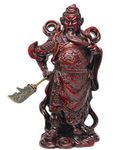 mkki Chinese Fengshui Warlord Hero Warrior/Guan Gong Statue/Guan Yu Statue/Desk Furnishing Articles/Fortune Protection Statue Collection