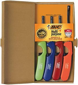 BIC Multi-Purpose Classic and Flex Wand Candle Lighters, Assorted Colors, Reliable and Safe, For Fireplaces, Campfires and More, Utility Lighter, 4-Count