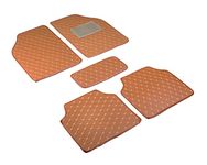 Euro Care 2D Luxury Leatherette Car Floor Mats Compatible with Honda Civic (Model : 2006-2013)-(Tan Set of 5)