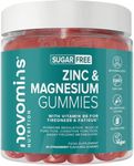 Novomins Zinc & Magnesium Gummies -Sugar Free – Support Muscle & Bone Health, Energy & Metabolism – with Vitamin B6 – High Strength Magnesium & Zinc Supplement - Vegan- Gluten Free