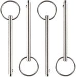 4 Pack Quick Release Pin, Diameter 1/4"(6.3mm), Total Length 3.75"(95mm), Usable Length 3"(76mm), Full 316 Stainless Steel, Bimini Top Pin, Marine Hardware