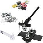 ChiButtons Kit 25mm (1") Button Maker Badge Press Machine-B400 + 25mm Round Die Moulds + 500 Set Pin Button Components + Adjustable Circle Cutter (Black)