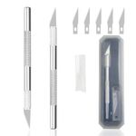 SULIVES Hobby Knife Set with 5 Spare Blades - Ergonomic Aluminium Handle - Precision Craft Knife for Art, Sculpture, and DIY Crafts