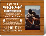 Girlfriend Picture Frame Gifts, I Love You More Than You Ever Know, Valentine's Day Romantic Gifts for Girlfriend from Boyfriend, Girlfriend Birthday Christmas Long Distance Relationship Gifts