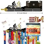 Medal Space Triathlon BiB Hanger 20" Large Wall Display Medal Holder - Upto 50 to 70 Medals Capacity Display Hanger