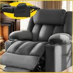 Neioml 3 Motor Large-Wide Lift Chair, Infinite Position, 180° Lay Flat, Power Lift Chairs Recliners for Elderly Big and Tall, Massage & Heat, Extended Footrest (Dark Grey, Large Wide)