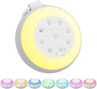 Musotica White Noise Sound Machine for Baby Adult Sleeping, White Noise Machine with 7 Colors Night Light, 24 Soothing Sounds, 6 Levels Warm Light, 3 Adjustable Timer, Wireless Speaker, Portable Size, Noise Canceling for Better Sleep