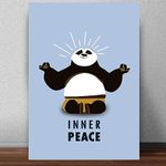 wallpics® Inner Peace Panda Poster For Room & Office Multicolor,printed,sticker (12 x 18 inch)