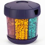 Mossime Supplement Pill Box with Extra Large 7 Compartments, TPU Soft Lid Easy Open Pill Organiser, One Month Travel Medication Organiser Storage Vitamin Holder, Medicine Container Pill Bottle (Purple)