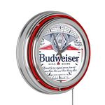 Trademark Gameroom Budweiser Chrome Double Rung Neon Clock