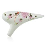 Bird and Flower 12 Hole Ocarina,Beautiful Glazed,Hand Painting Ocarina