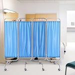 Medical Privacy Screen,4 Panel Mobile Room Dividers and Folding Privacy Screens with Wheels for Emergency Room, Ward, Hospital Partition Privacy Separator Wall