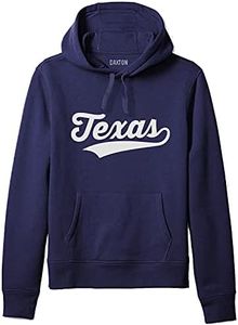 Daxton Adult Unisex Pullover USA Cities State Script Hoodie Fleece Sweatshirt, Texas Navy White, S