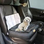 BingoPaw Travel Dog Bed, Soft Washable Pet Car Seat Cushion Warm Luxury Pet Basket Dog Booster Seat Travel Car Bed with Safety Belt Waterproof Cover