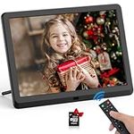 FamBrow Digital Photo Frame 10 inch with 32GB Card & Remote Control, Digital Picture Frame 1920x1080 Full IPS Display with Music/Video Player/Calendar/Alarm