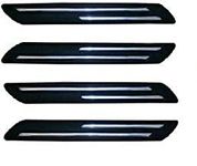 VRT Rubber Car Bumper Protector Guard with Double Chrome Strip for Car 4Pcs - Black (Universal)