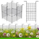 32 Pack Decorative Garden Fence Outdoor 24in x 22ft Coated Metal RustProof Landscape Wrought Iron Wire Border Folding Patio Fences Flower Bed Fencing Barrier Section Panels Decor Picket Edging