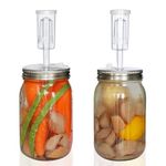 laffeya Fermentation Lids, Fermentation Kit- 2 Fermentation Lids for Mason Jars, 2 Airlocks for Fermenting, 4 Grommets, Fermenting Lids for Making Hot Sauce Pickle Kombucha