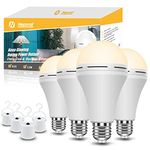 4 Packs Rechargeable Light Bulb, 15W 80W Equivalent LED 3000K Emergency Battery Light Bulb Stay Lights Up When Power Failure, 1200mAh Battery Operated Light Bulb for Home, Camping, Tent (E26/E27 Base)