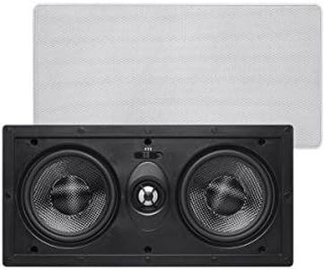 Monoprice 2-Way Carbon Fiber In-Wall Center Channel Speaker - Dual 5.25 Inch (Single) Easy Install For Home Theater - Alpha Series,Off-White