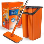 Macromax Premium Flat Tablet Mop - 8L Capacity for Wet & Dry Cleaning - Microfibre Mop with Washable Heads & Replacements - 180° Swivel Handle - Lock & Strap System for Hardwood, Tile & Laminate