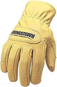 Youngstown Glove Ground Double Layered Leather Work Gloves For Men - Arc Rated, Puncture Resistant - Tan, Large