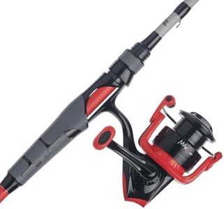 Abu Garcia 6’6” Max X Fishing Rod and Reel Spinning Combo, 3 +1 Ball Bearings with Lightweight Graphite Body & Rotor, Rocket Line Management System, Red, 30 - 6'6" - Medium - 1pc