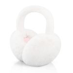 XIAOHAWANG Foldable Ear Muffs Women Winter Fluffy Earmuffs Warm Girls Ear Warmer Soft Outdoor Ear Cover (A-white)