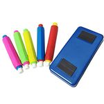 Plastic Chalk Holder And Chalkboard Eraser (5pcs Chalk Holder + Eraser)