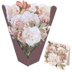 Gcardist Pop Up Cards,White Rambler Bouquet Greeting Cards - 12 inches 3D Popup Blossom Paper Flower Greeting Cards for Mother’s Day， Birthday，Anniversary ，wedding （Note Card ＆ Envelope Included）