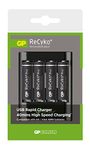 GP 40mins High Speed Battery Charger with 4 ReCyko + Pro AA Rechargeable Batteries 2000mAh U421