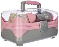 Theo Klein 5862 Braun Hairdresser's Case I With Battery-Powered Hairdryer I Lots of Hairdressing and Styling Accessories I Dimensions: 27.5 cm x 16.5 cm x 16 cm I Toy for Children Aged 3 Years and up