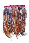 Tiptop Decoration Natural Hackle Pointed Dyed Feathers Trim Fringe Lace (4-5 Inch) (9 Meters) (Natural Wild Fusion)