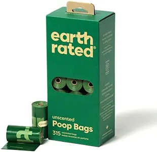 Earth Rated Dog Poop Bags, Guaranteed Leakproof and Extra Thick Waste Bag Single Refill Rolls for Dogs, Unscented, 315 Count