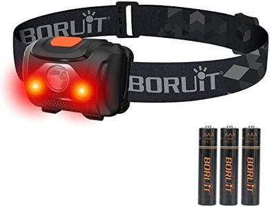 BORUIT Lampe Frontale LED Super Bright Lampes Frontales Rouge et Blanche 3 Piles AAA Lnclus 4 Modes Lampe Torche Pour Enfant Lecture Adulte Camping Cyclisme Courir Randonnée Pêche Phare Gear