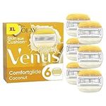 Gillette Venus ComfortGlide Coconut with Olay Razor Blades Women, Pack of 6 Razor Blade Refills with a Touch of Olay Moisture