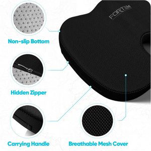FORTEM Memory Foam Office Chair Cushion – Non-Slip XL Seat Pad, Washable Cover