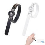 Kare & Kind 2X Ring Sizer Measuring Tool - US Size 1-17 and UK Size A-Z - Measure Finger Size Accurately - Reusable Clear Print with Magnifying Glass - Jewelry, Ring - (Black/White)