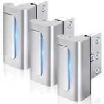 DPD Home Security Door Reinforcement Lock 3 Pack - Door Lock Security, Upgraded Child Safety Locks for Doors, Home Security Door Lock with 800lbs for Inward Swinging Door, Aluminum Finish -Silver