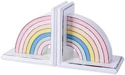 NIKKY HOME Metal Rainbow Book Ends Non-Skid Cute Bookends Book Stoppers for Girls Home Children's Room Classroom Nursery Decor