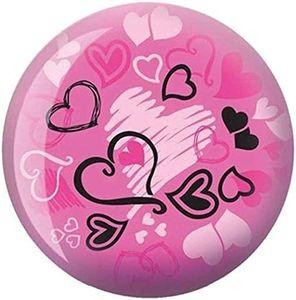 Brunswick Bowling Products Hearts Glow Viz-A-Ball Bowling Ball 10Lbs, Pink/Black, 10 lbs